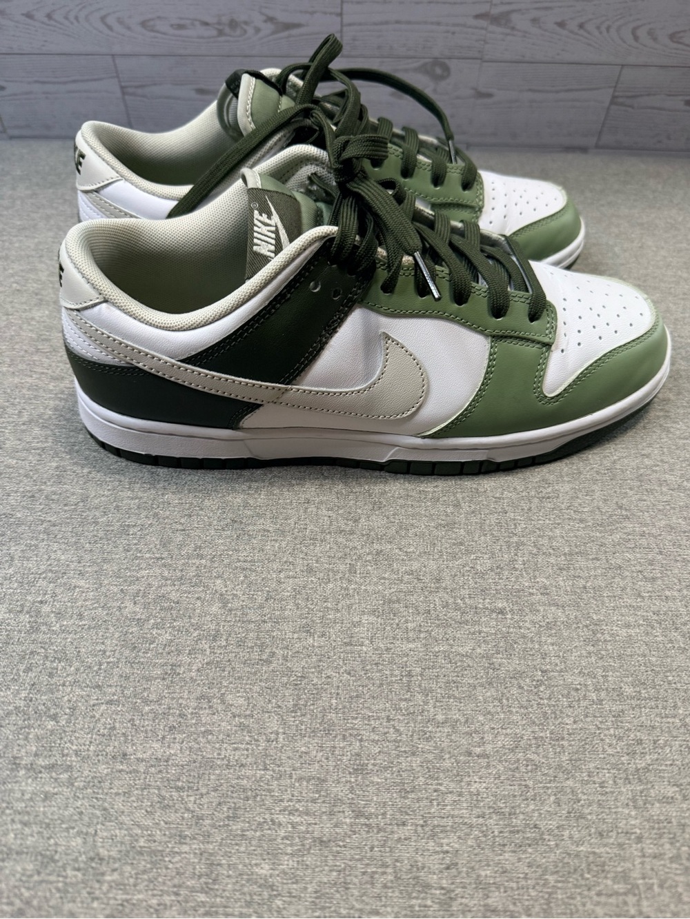 Nike Men’s Dunk Low-Top Sneakers - White & Olive